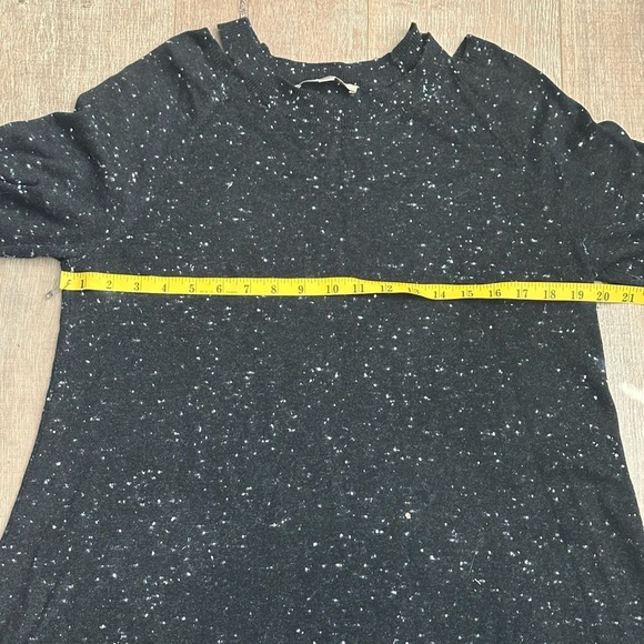Ann Taylor Loft Gray / Black White Speckle Cutout Neck Sweater Dress Size Large - Picture 10 of 14